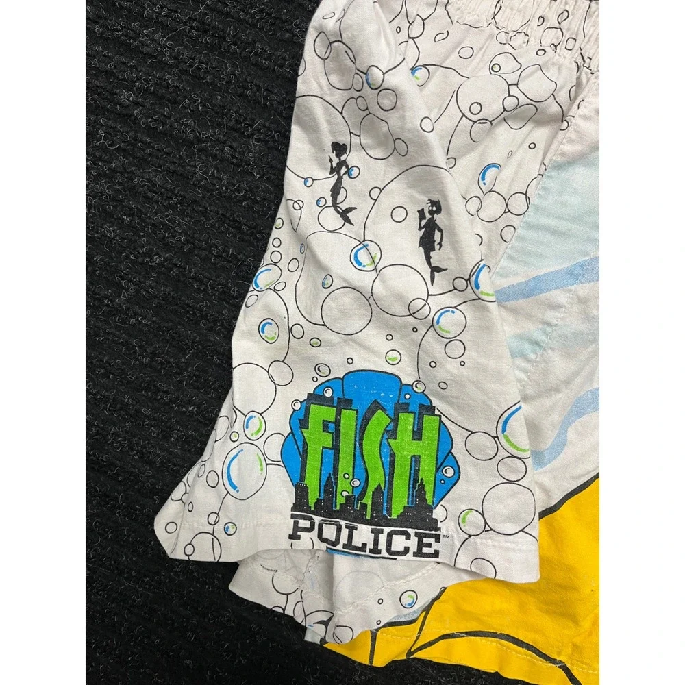 Vintage 1990s Fish Police Inspector Gill Cartoon Boxer Shorts Mens Small flaw